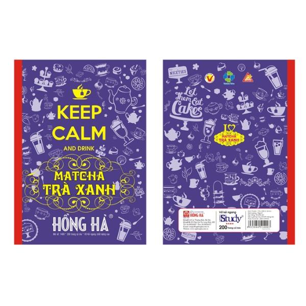 Vở Keep Calm &amp; Matcha Trà Xanh - Kẻ Ngang 200 Trang - Hồng Hà 1400 (Mẫu Màu Giao Ngẫu Nhiên)