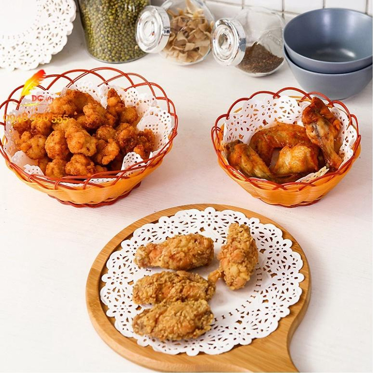 Giấy nến thấm dầu ăn họa tiết ren sang trọng size lớn 21cm