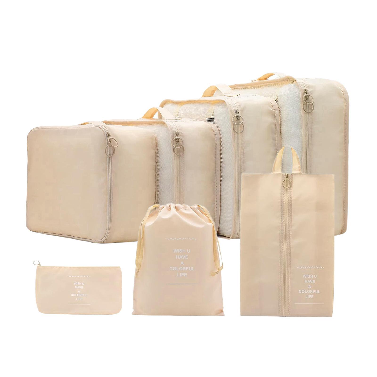 7Pcs Portable Packing Cubes Travel Organizers Lightweight Shoes Bag Luggage Packing Organizers for Luggage Toiletries Clothes