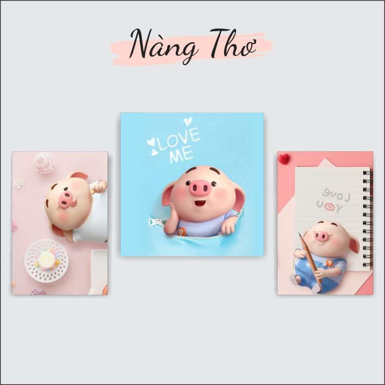Bộ tranh 3 tấm Decal dán tường hoạt hình dễ thương