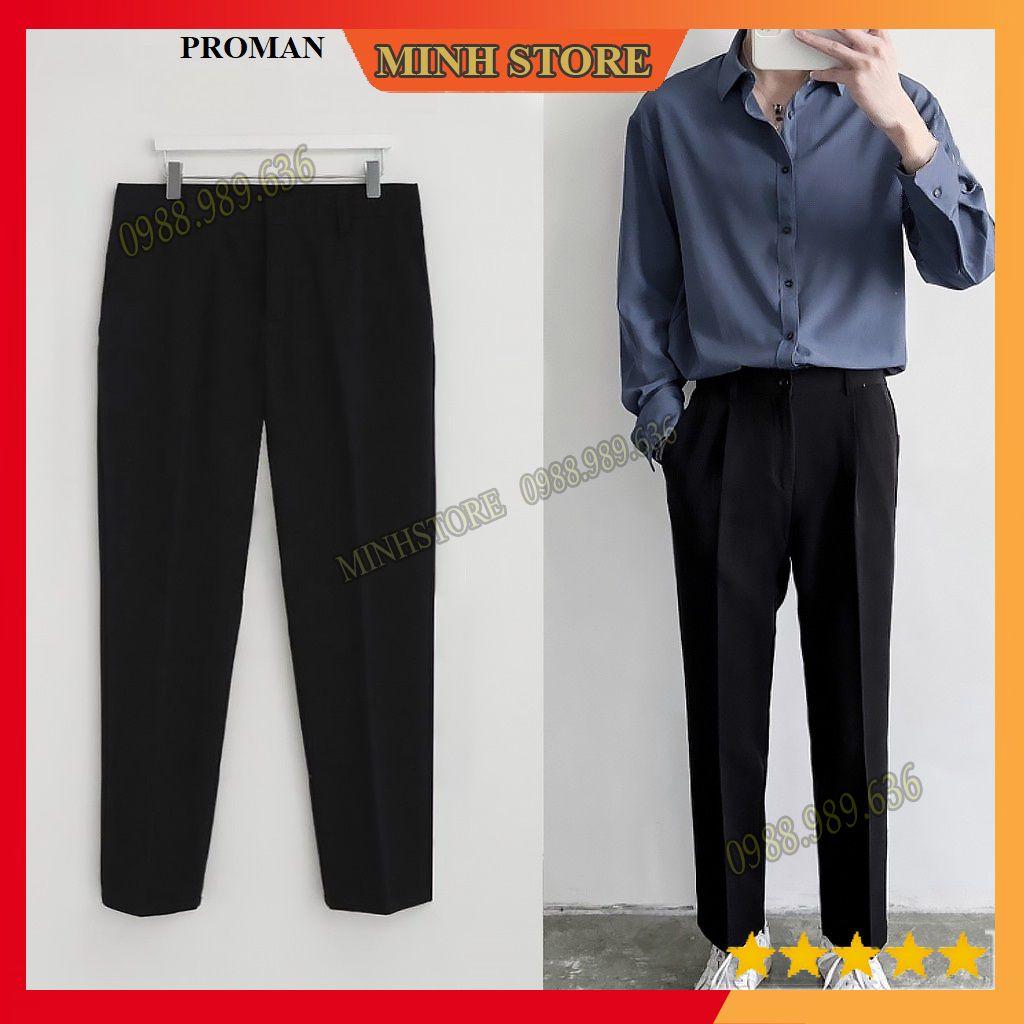 Quần tây nam dáng Baggy ống suông vải Hàn cao cấp, quần âu nam co giãn thời trang AU01 - MS66