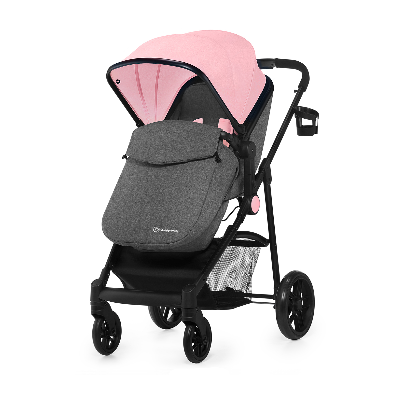 Bộ xe đẩy Kinderkraft Juli 3in1 cho bé từ 0 tháng tuổi - Gồm xe đẩy, xe nôi và ghế ngồi ô tô - Chính hãng