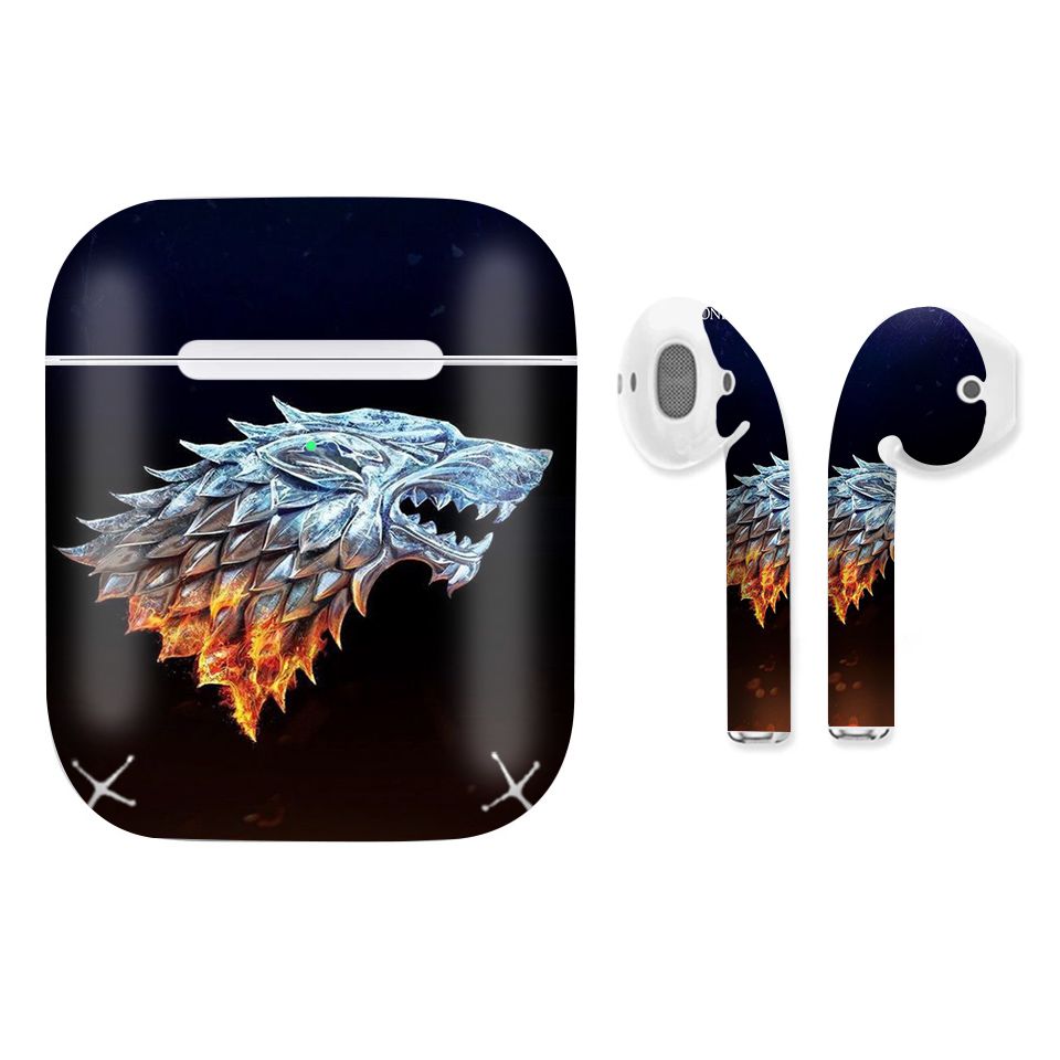 Miếng dán skin chống bẩn cho tai nghe AirPods in hình Game Of Throne - 008 (bản không dây 1 và 2)