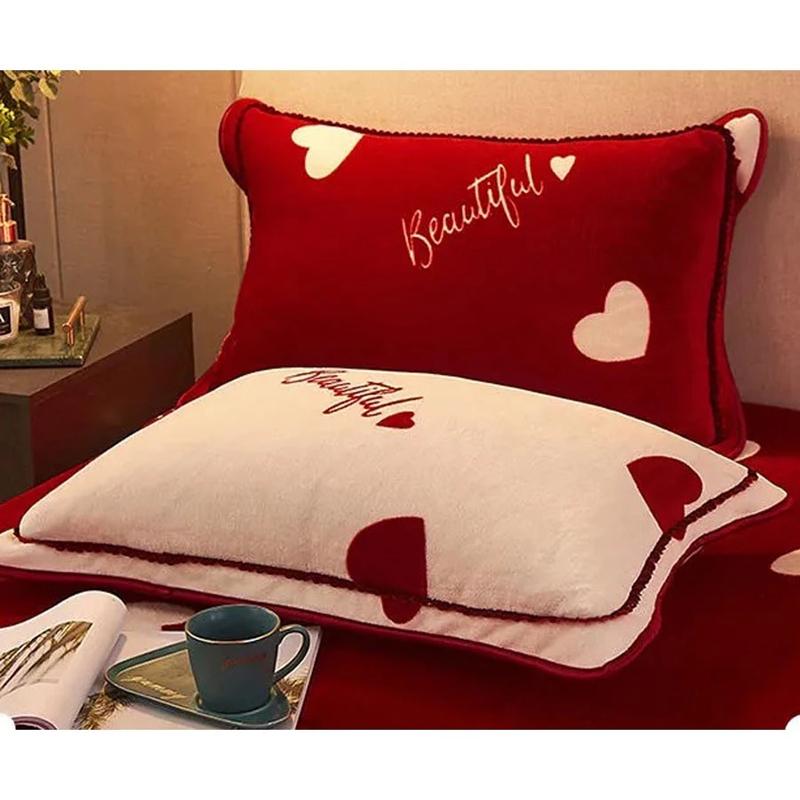 WOSTAR Mùa Đông Ấm Chồn Cashmere Thun Trang Bị Tấm Nệm Bao Da Bảo Vệ Giường Đôi Mềm Mại Ấm Cúng Vua Kích Thước Giường