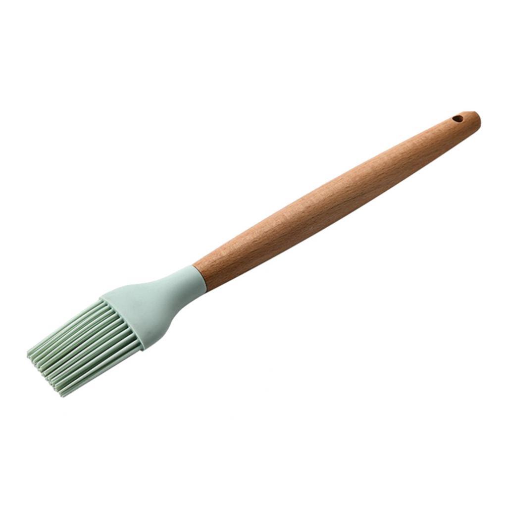 Silicone Non Stick Bếp Nấu ăn Dụng Cụ đặt Tay Cầm Bằng Gỗ