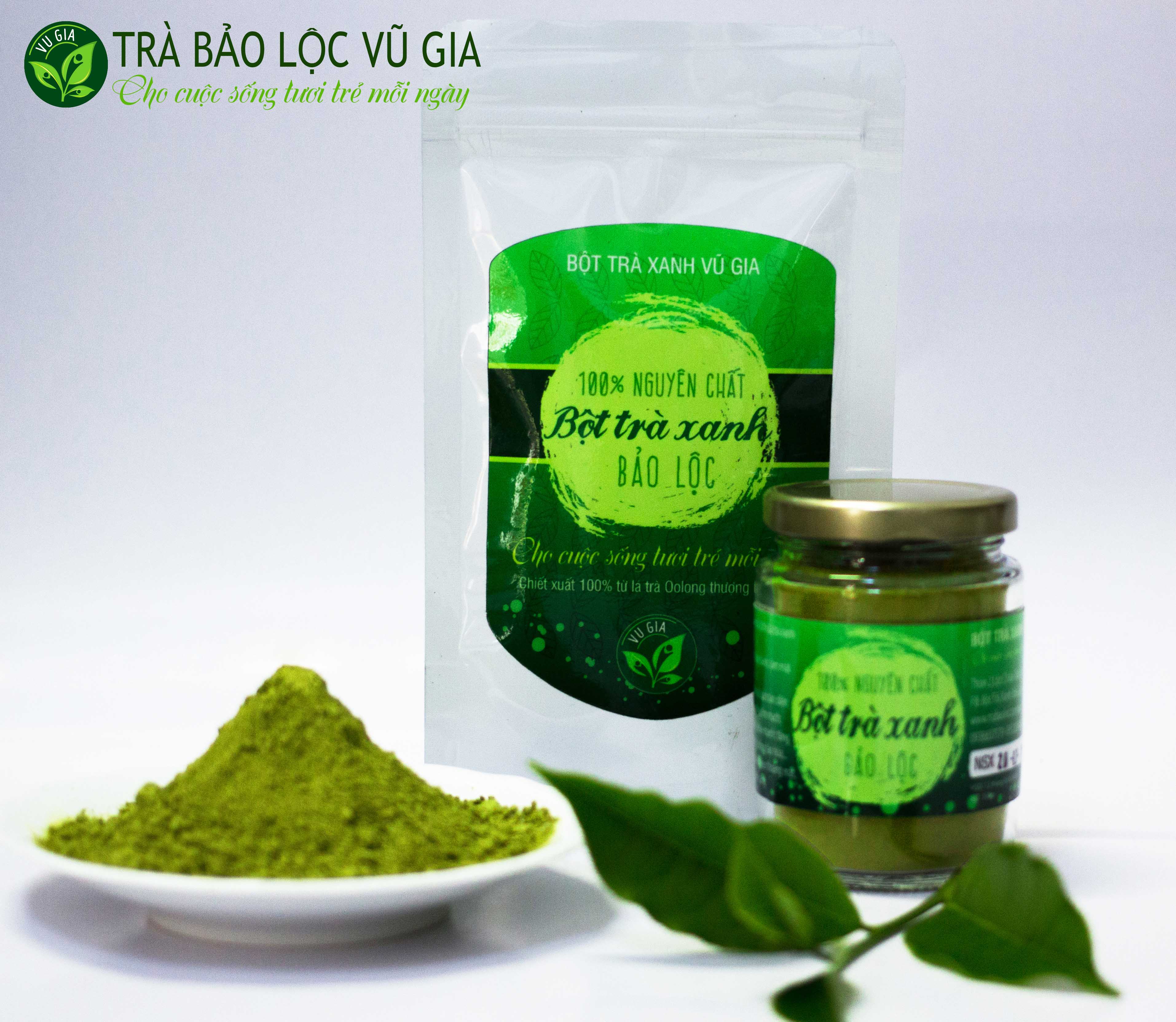 Matcha Olong Sấy Lạnh Nguyên Chất Vũ Gia (50g/túi)