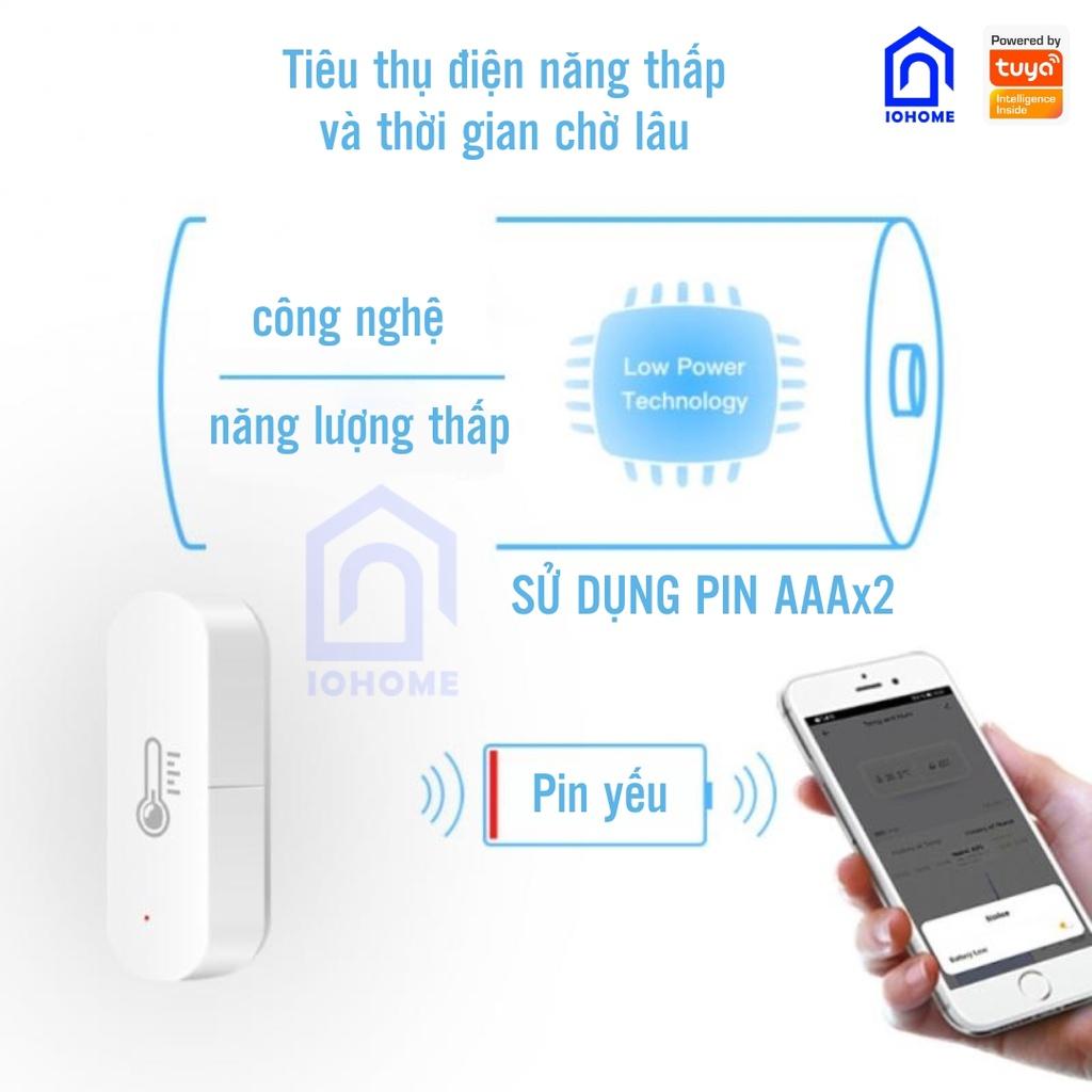 Cảm biến nhiệt độ độ ẩm thông minh tích hợp cảm biến độ ẩm Zigbee dùng app Tuya/ Smart life kèm 2 viên Pin AAA