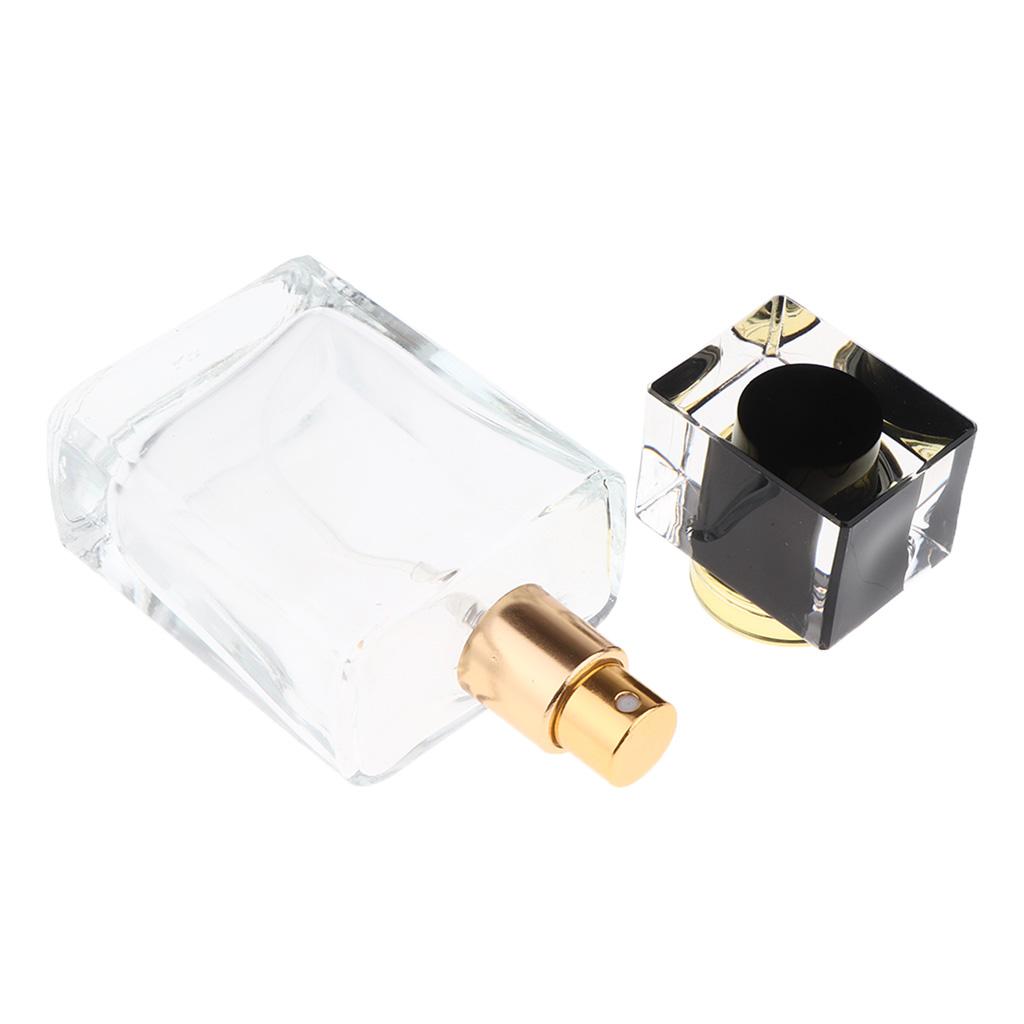 Empty Glass Perfume Fragrance Bottle Aftershave Spray Containers 50ml Black