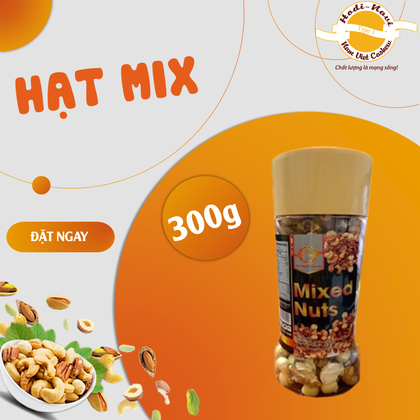 HẠT MIX 5 LOẠI DINH DƯỠNG CAO CẤP KÈM NHO KHÔ HŨ 300G