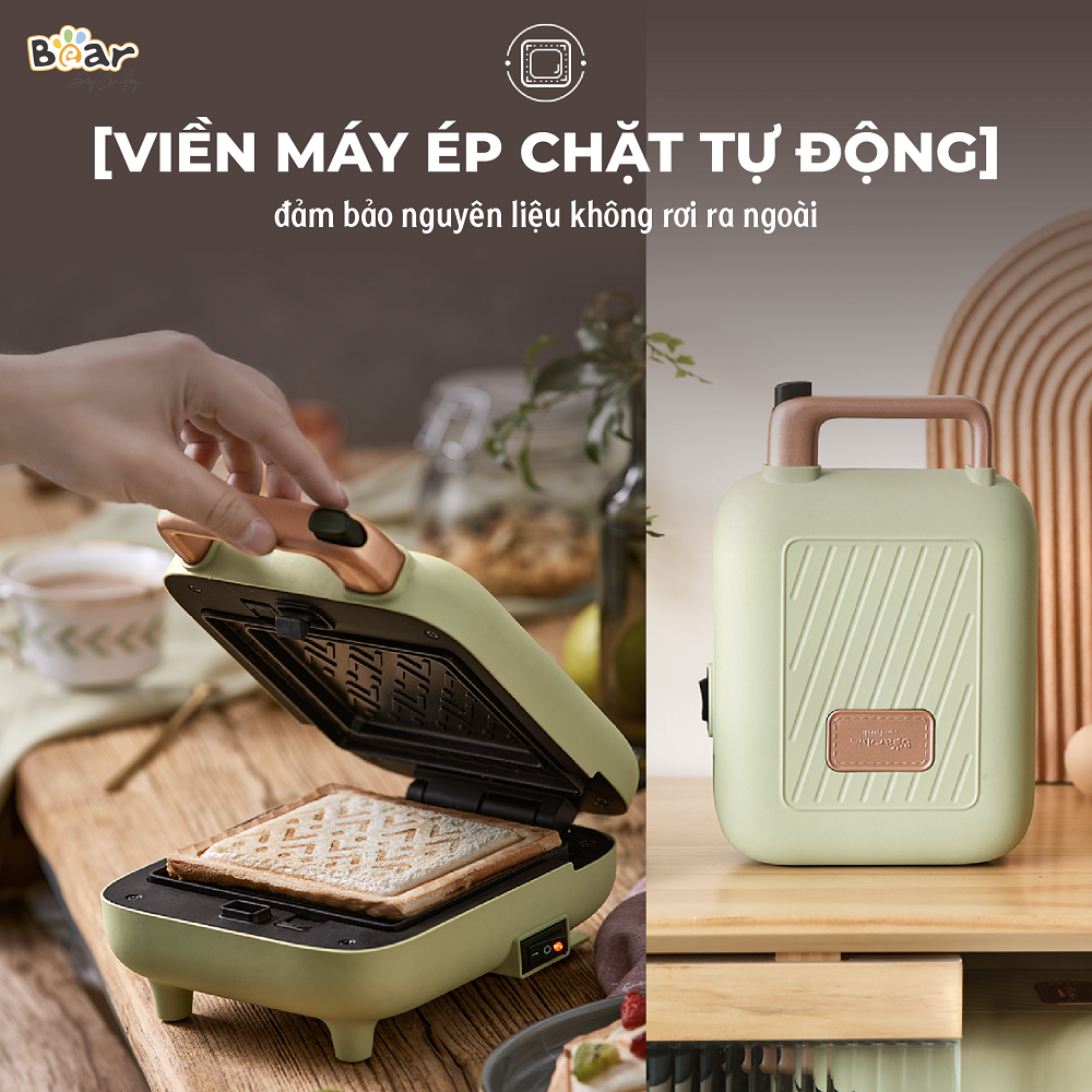 Máy Nướng Bánh Đa Năng Bear Nướng Bánh Sandwich, Crepe, Waffle Rán Trứng Xúc Xích DBC-C06M1