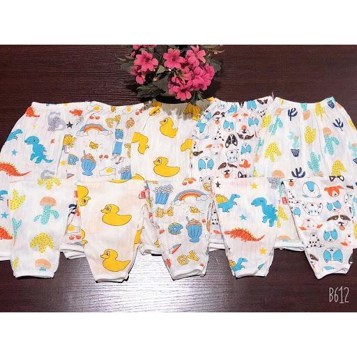 Set 5 cái quần dài cotton giấy cho bé từ 0-15 tháng- Cực thoáng mát