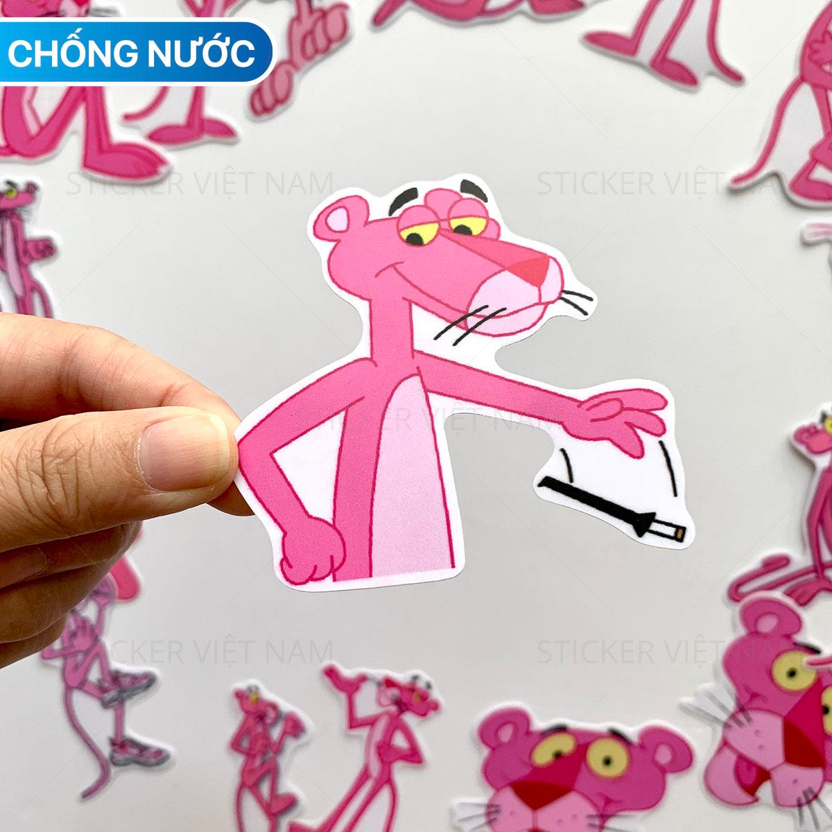 Sticker Báo Hồng The Pink Panther Cute Ngẫu Nhiên Chất Lượng Cao Chống Nước