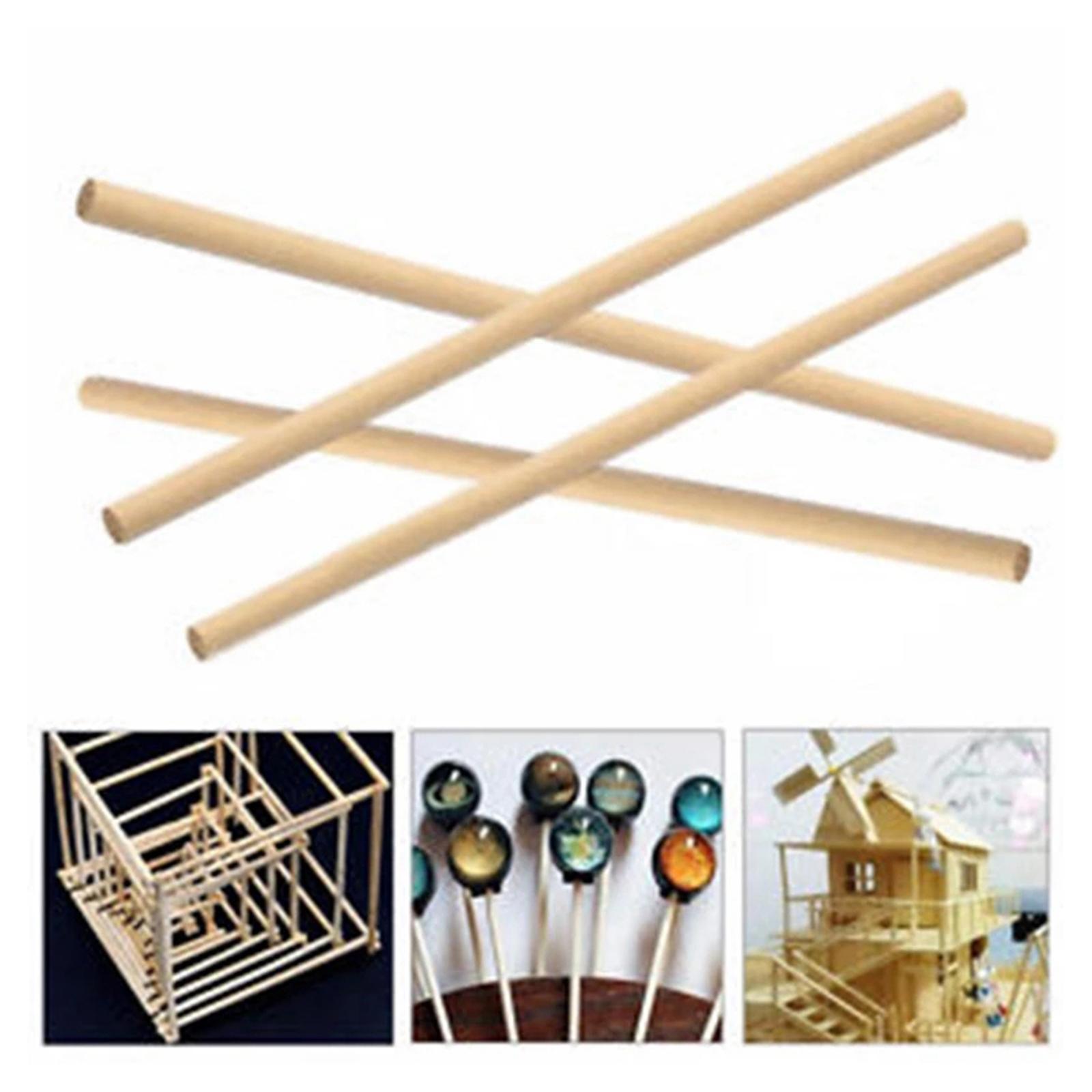 Wooden Pieces Wood Sticks Dowels Rod Round Shaped – Unfinished Wood Easy to Paint, Stain, Embellish – Perfect for Art Craft Project, Natural