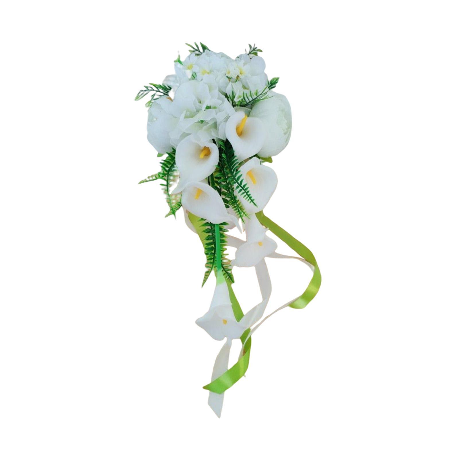 Romantic Wedding Bouquets for Bride Artificial Roses Bunch Floral Holding