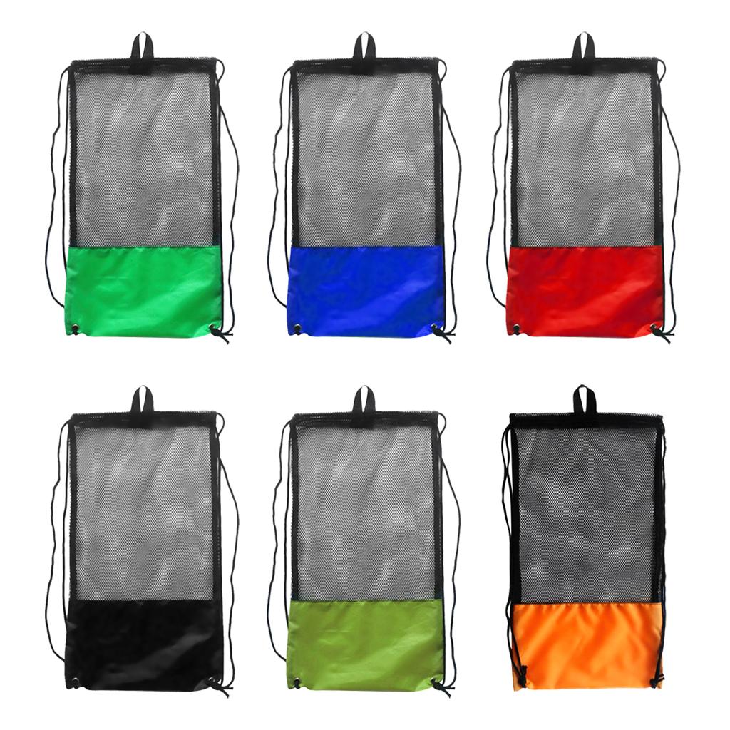 20KG Load Backpack Style Mesh Drawstring Storage Bag for Scuba Gear Dive Fins Snorkel Goggles Mask