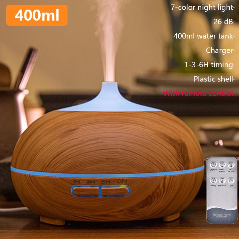 400Ml Máy Tạo Độ Ẩm Không Khí Thơm Khuếch Tán Điều Khiển Từ Xa Nồi Cơm Điện Từ Máy Phun Sương Tạo Ẩm Vân Gỗ Phun Sương Tạo Xông Phòng Máy Lọc Không Khí Cho Gia Đình