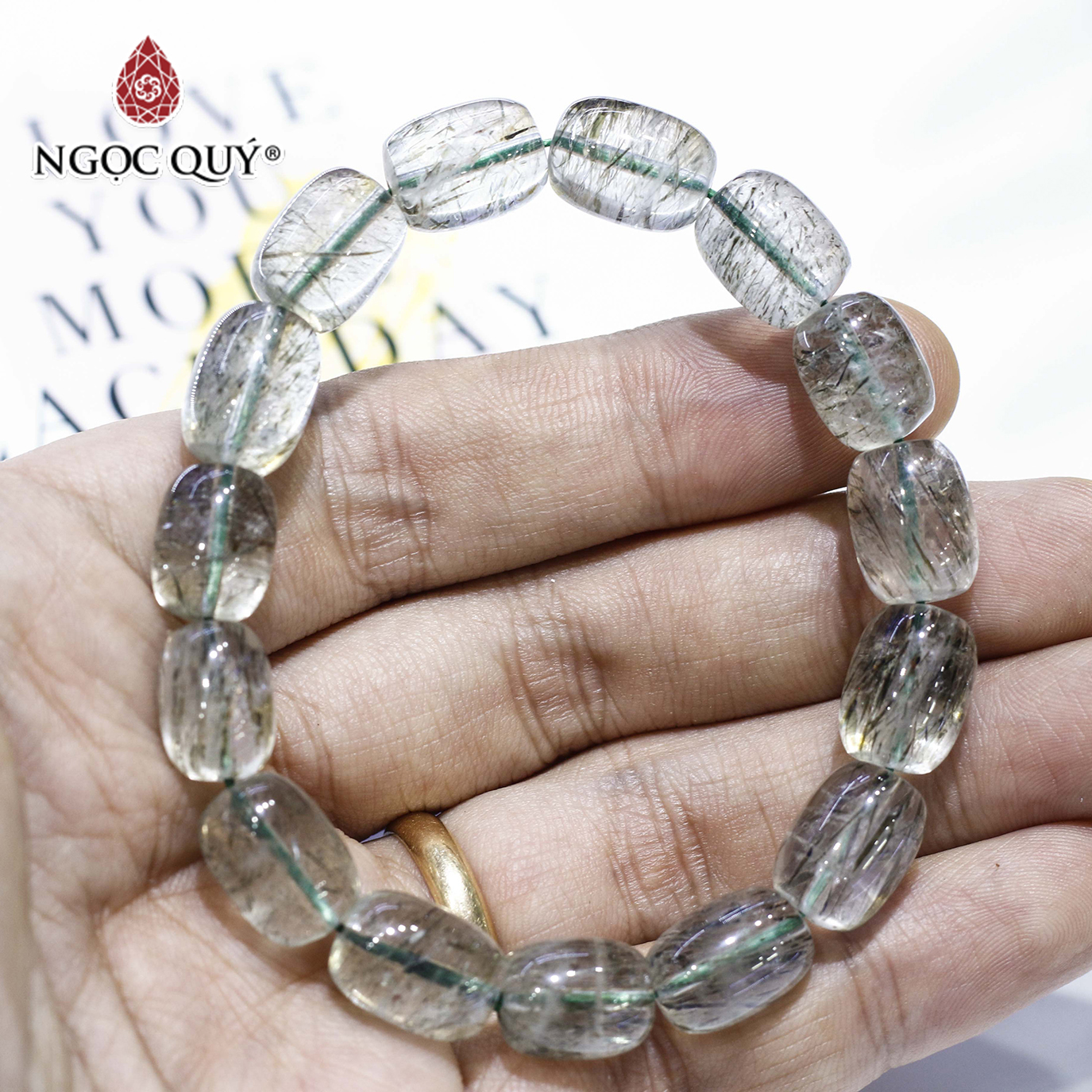 Vòng lu thống thạch anh tóc mệnh hỏa, mộc - Ngọc Quý Gemstones
