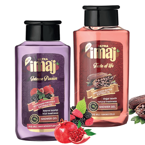 Combo 2 Chai Sữa Tắm Dưỡng Da imaj Chiết Xuất Mâm Xôi và Chiết Xuất Bơ, Ca Cao 500ml - Hàng Chính Hãng