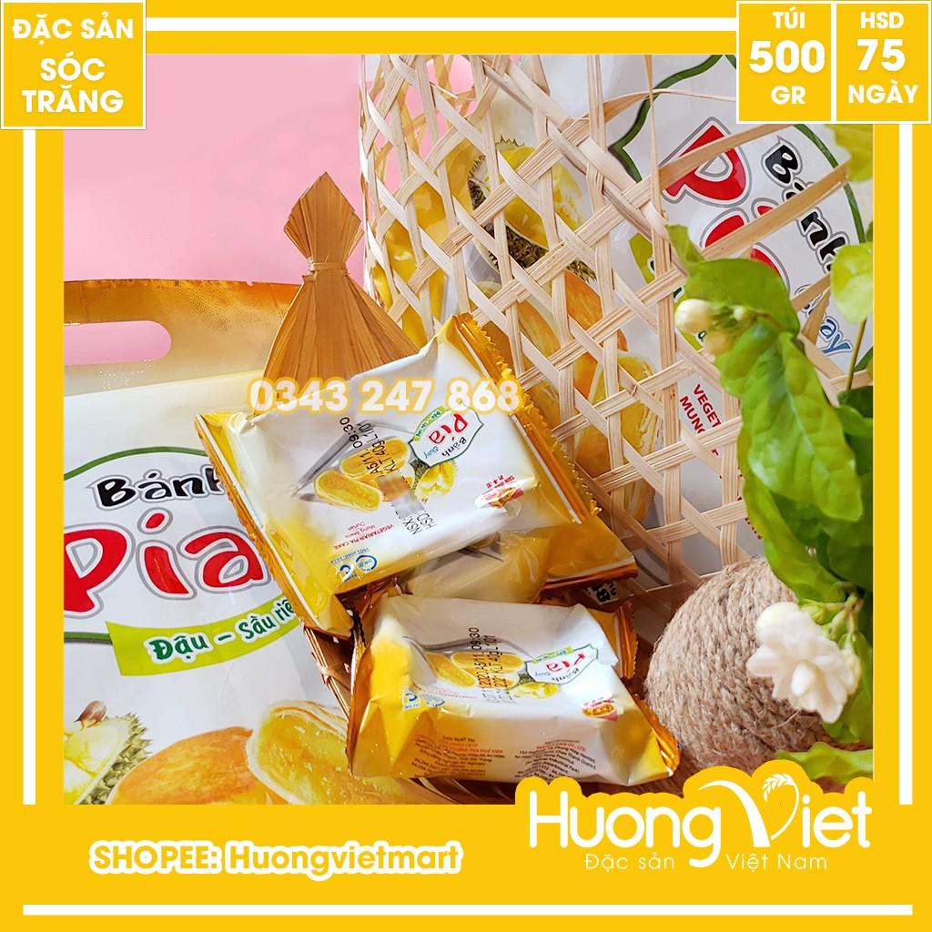 Bánh pía chay đậu xanh sầu riêng mini 500g, bánh pía chay Tân Huê Viên không trứng