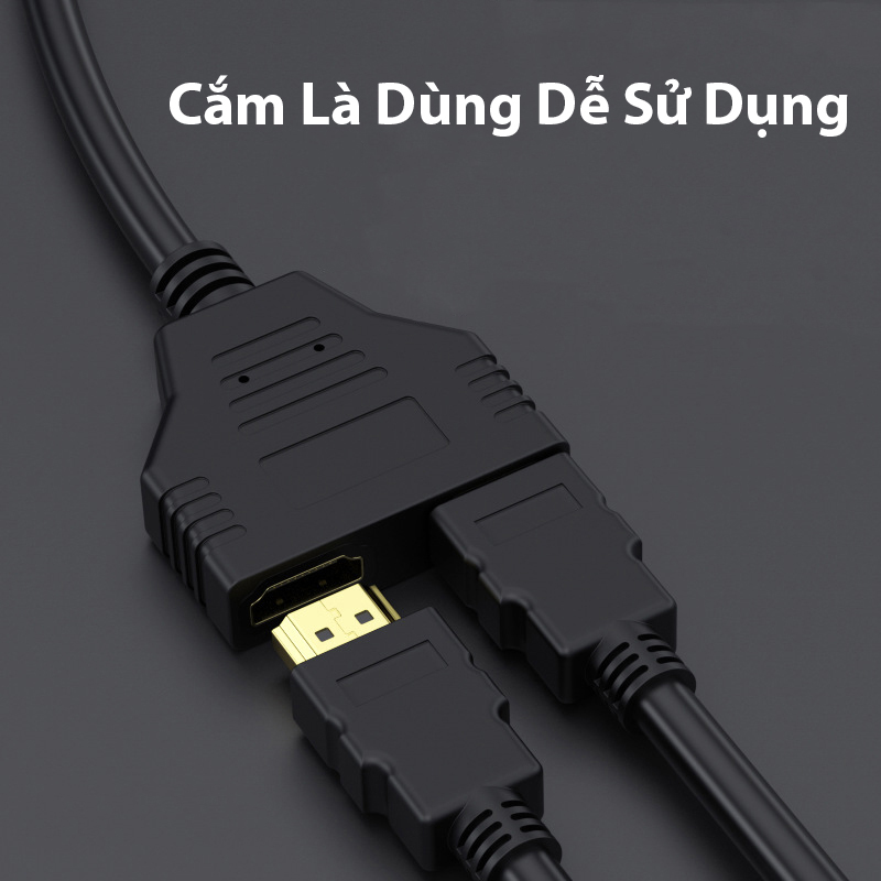 Cáp Chia HDMI 2 Cổng Cho PC Laptop HDMI Splitter Port ( Cáp HDMI Cáp Chuyển Đổi Tín Hiệu HDMI To HDMI 1 In 2 Out Hàng Chính Hãng )