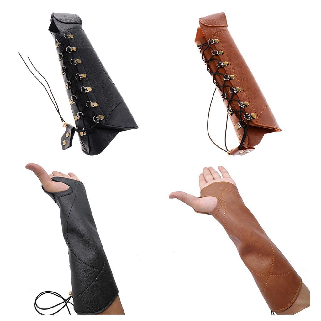 Adjustable Archery Arm Guard, Pu Leather for Recurve Compound Long Bow Hunting