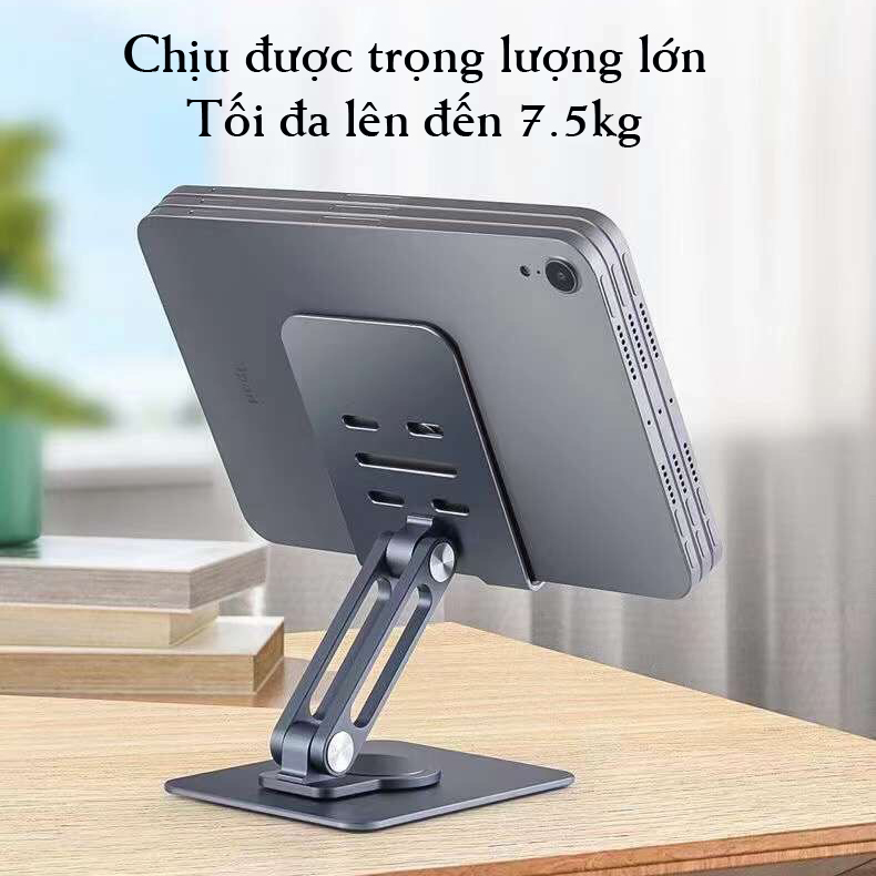 Giá đỡ kệ đỡ hợp kim nhôm cho điện thoại / máy tính bảng xoay 360 độ hiệu HOTCASE Rotation Stand - xoay mọi góc độ, thiết kế hợp kim nhôm nguyên khối cao cấp, chịu được trọng lượng 7.5kg - Hàng nhập khẩu