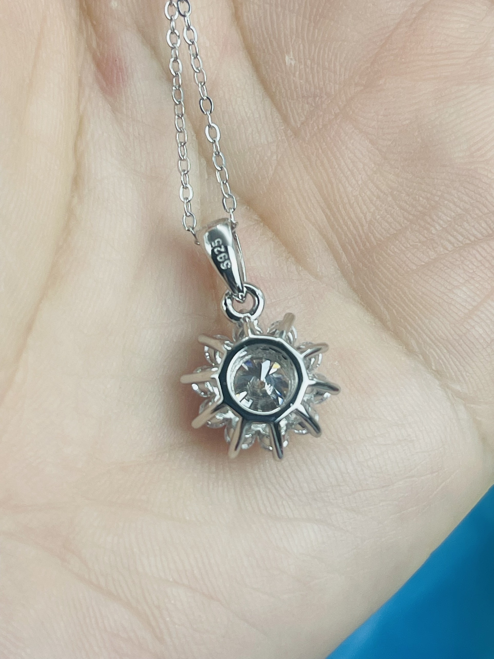 Dây chuyền Moissanite 1ct Kim Cương nhân tạo và Bạc 925 xi Bạch Kim N1177