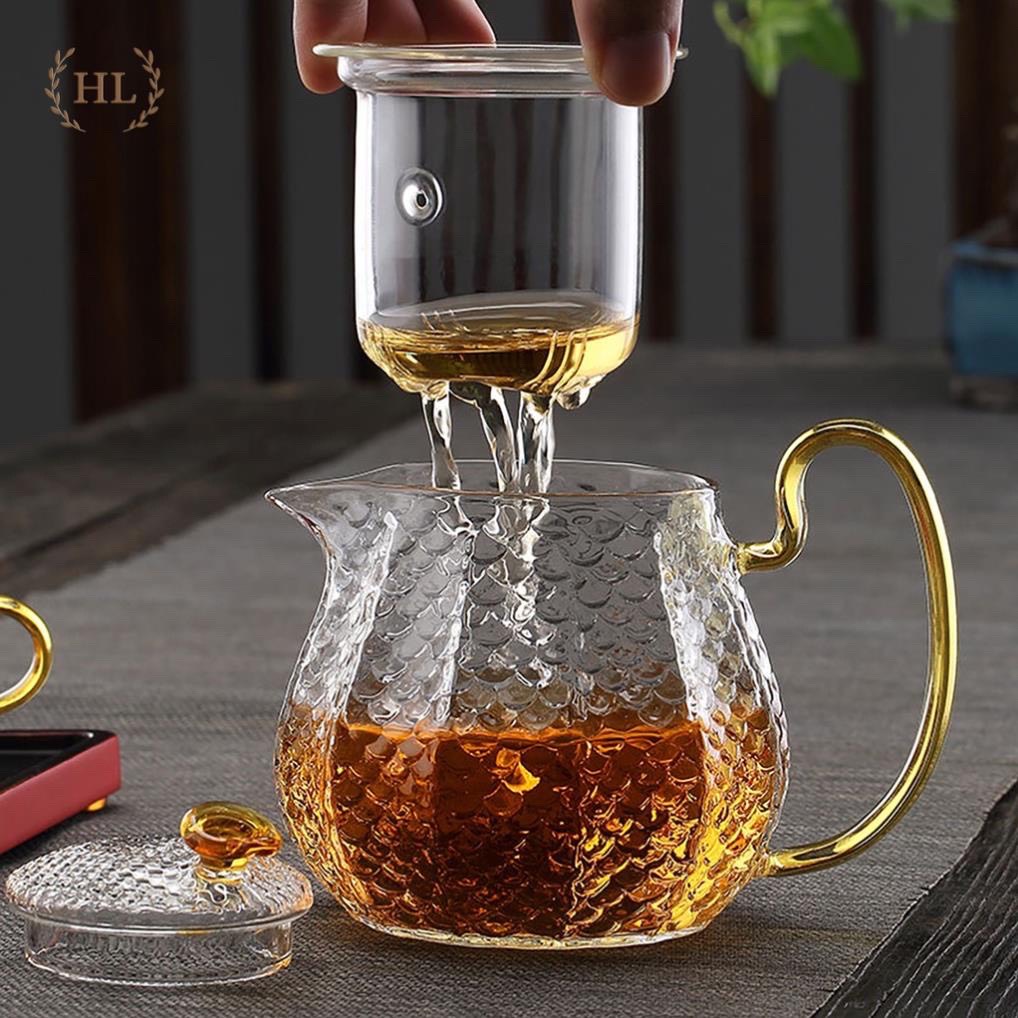 ẤM THỦY TINH VẨY RỒNG - Ấm trà thủy tinh có lõi lọc thủy tinh cao cấp đun trực tiếp 2022