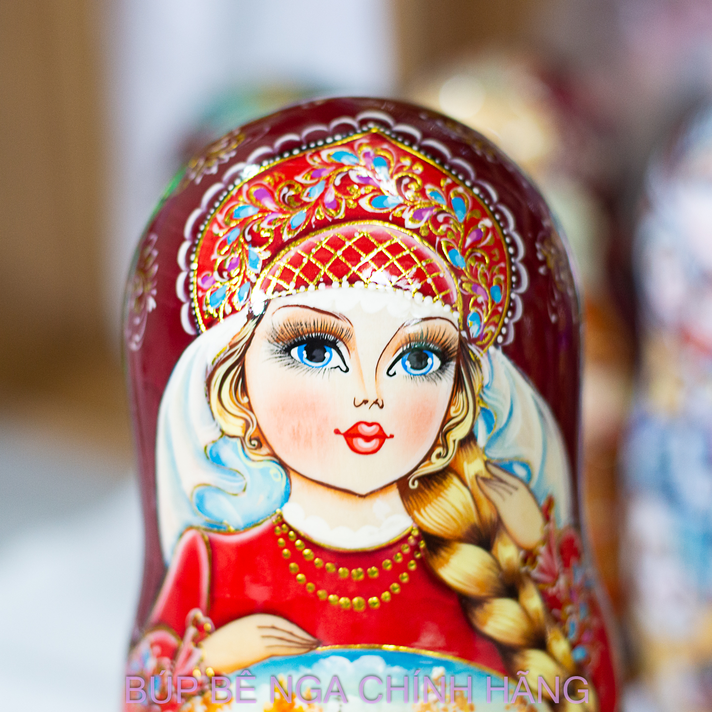 BỘ BÚP BÊ NGA MATRYOSHKA CAO CẤP 7 LỚP 22CM HOA VĂN "THIẾU NỮ THÔN QUÊ NGA" CỰC ĐẸP VÀ NỮ TÍNH, SANG TRỌNG, ĐẸP MẮT