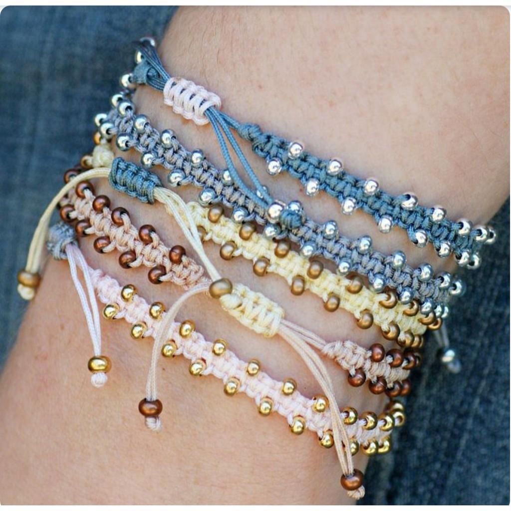 Vòng tay vòng chân may mắn-hạt cườm 2-Wendy-Friendship bracelet-Vòng tay tình bạn-bạn bè handmade DIY