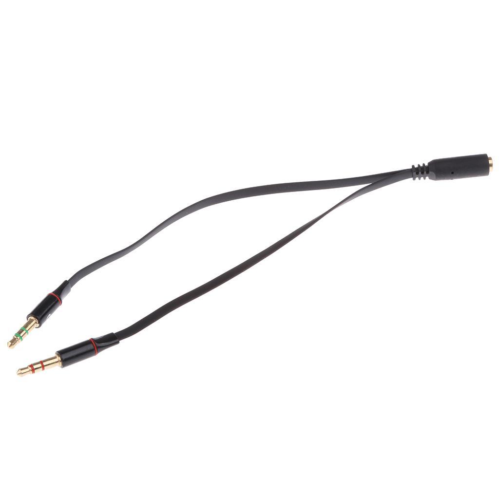 2x 3.5mm Audio Mic Splitter Y-Cable Headphone Adapter 1 Female   To 2 Male