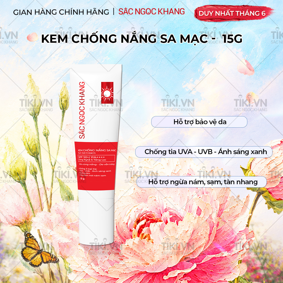 [Mới] Kem Chống Nắng Sa Mạc Quang Phổ Rộng SPF50+/PA++++ [15G] - Hỗ Trợ Bảo Vệ, Dưỡng Ẩm, Chống Lão Hóa Da, Hạn Chế Nám, Sạm, Tàn Nhang