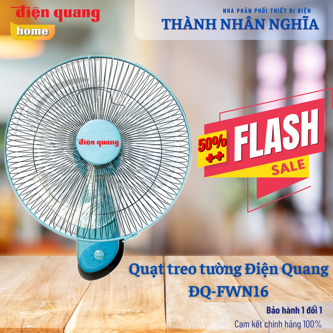 Quạt treo tường Điện Quang ĐQ - FWN16 (Quạt treo cao cấp màu thiên thanh) - Hàng chính hãng