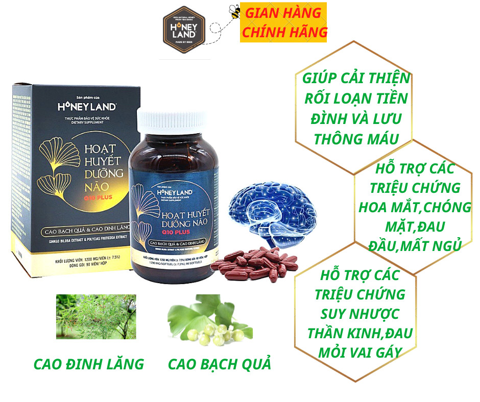 Hoạt Huyết Dưỡng Não Q10 plus Honeyland 90 viên