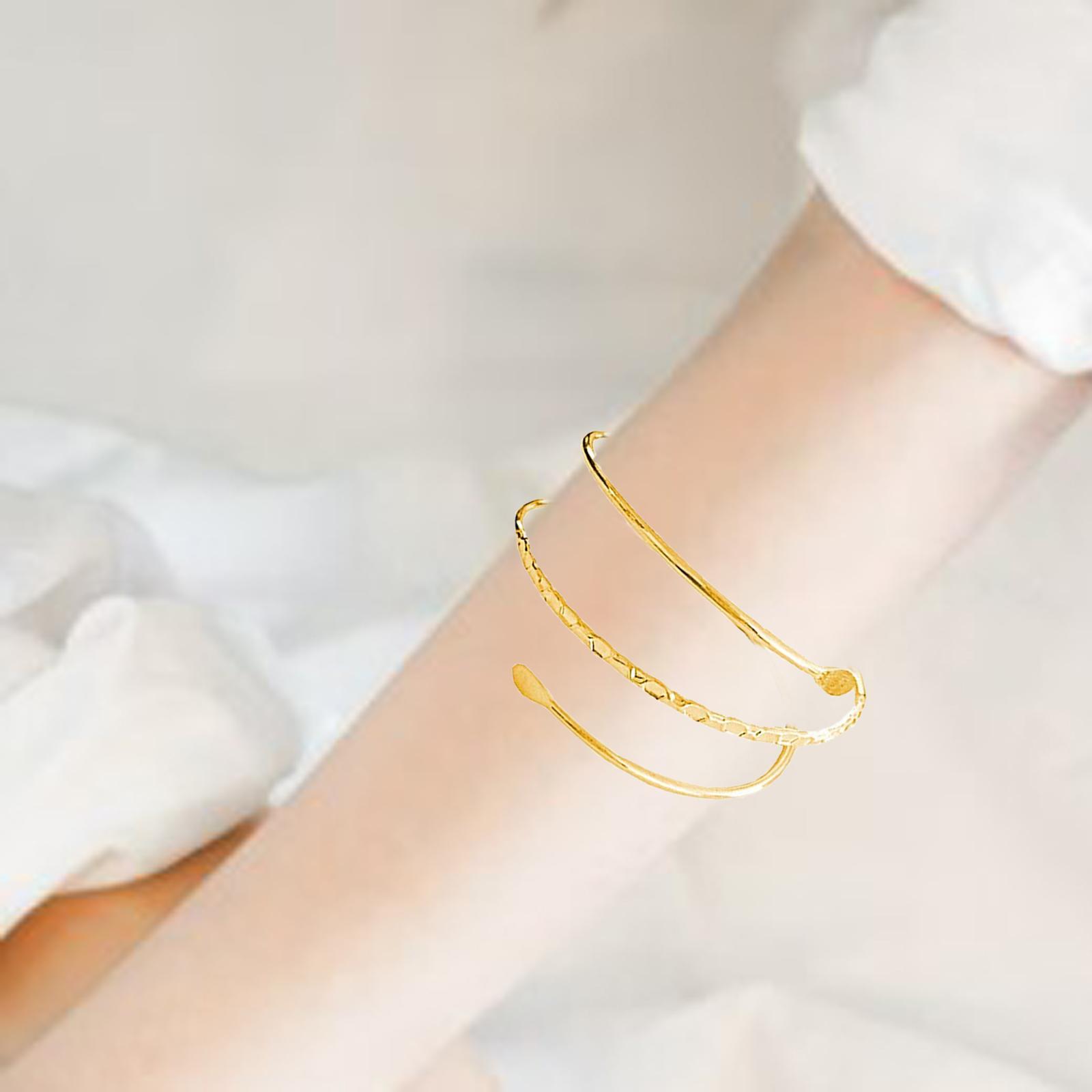 Minimalist Metal  Upper Arm  Bracelet Armlet Armband Bangle Golden