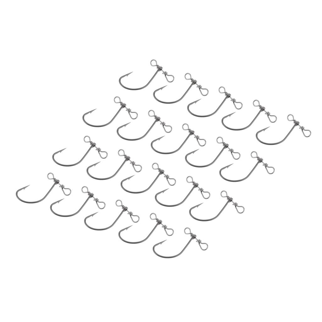 20pcs Down Shot Rig Hook for Fishing Lure Black Nickel Crank   Lure Hooks