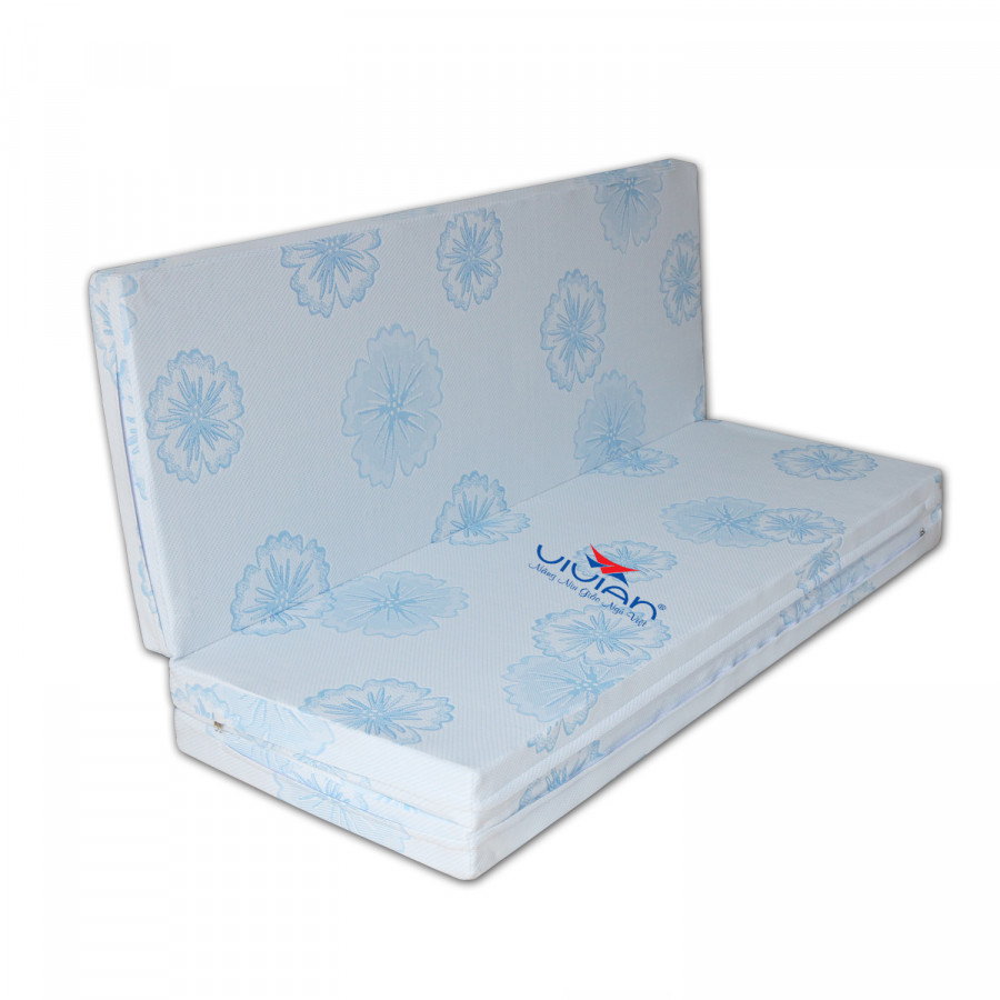 Nệm Cao Su CLASSIC Gấp 3 Vivian - Vải Gấm Damask Cao Cấp Không Chần