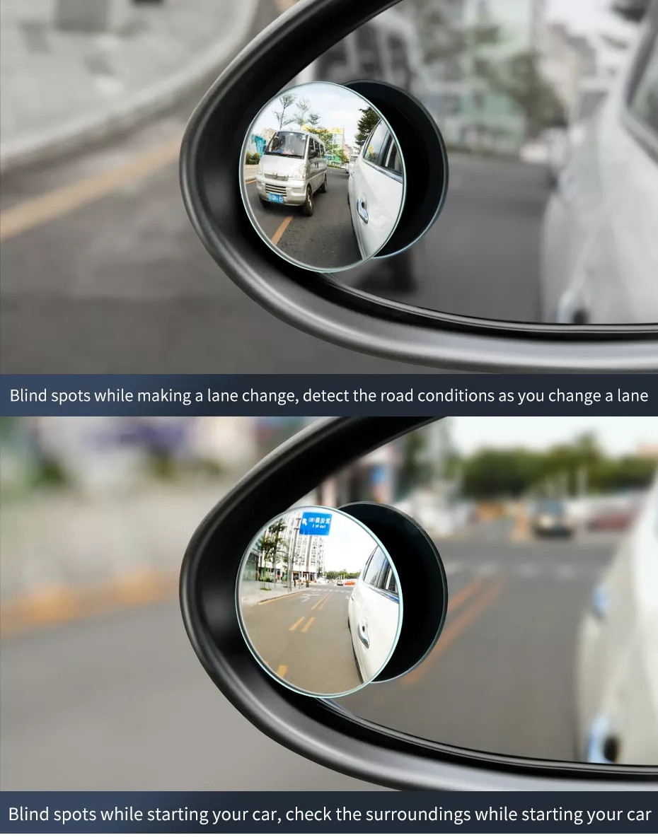Gương cầu lồi ô tô dododios dán trên gương chiếu hậu tăng góc nhìn chống nước - Gương mini chống điểm mù oto xe hơi, Gương Cầu Lồi Ô Tô Xe Hơi Chiếu Hậu Chống Điểm Mù Cho Xe