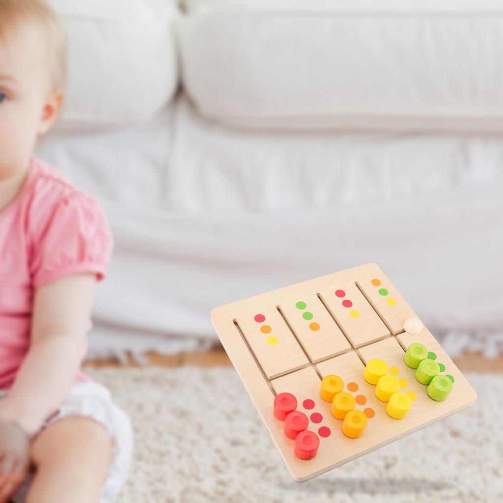 Kids Wooden Balance Board Stacking Blocks Color Sorter Maze Learning Toy