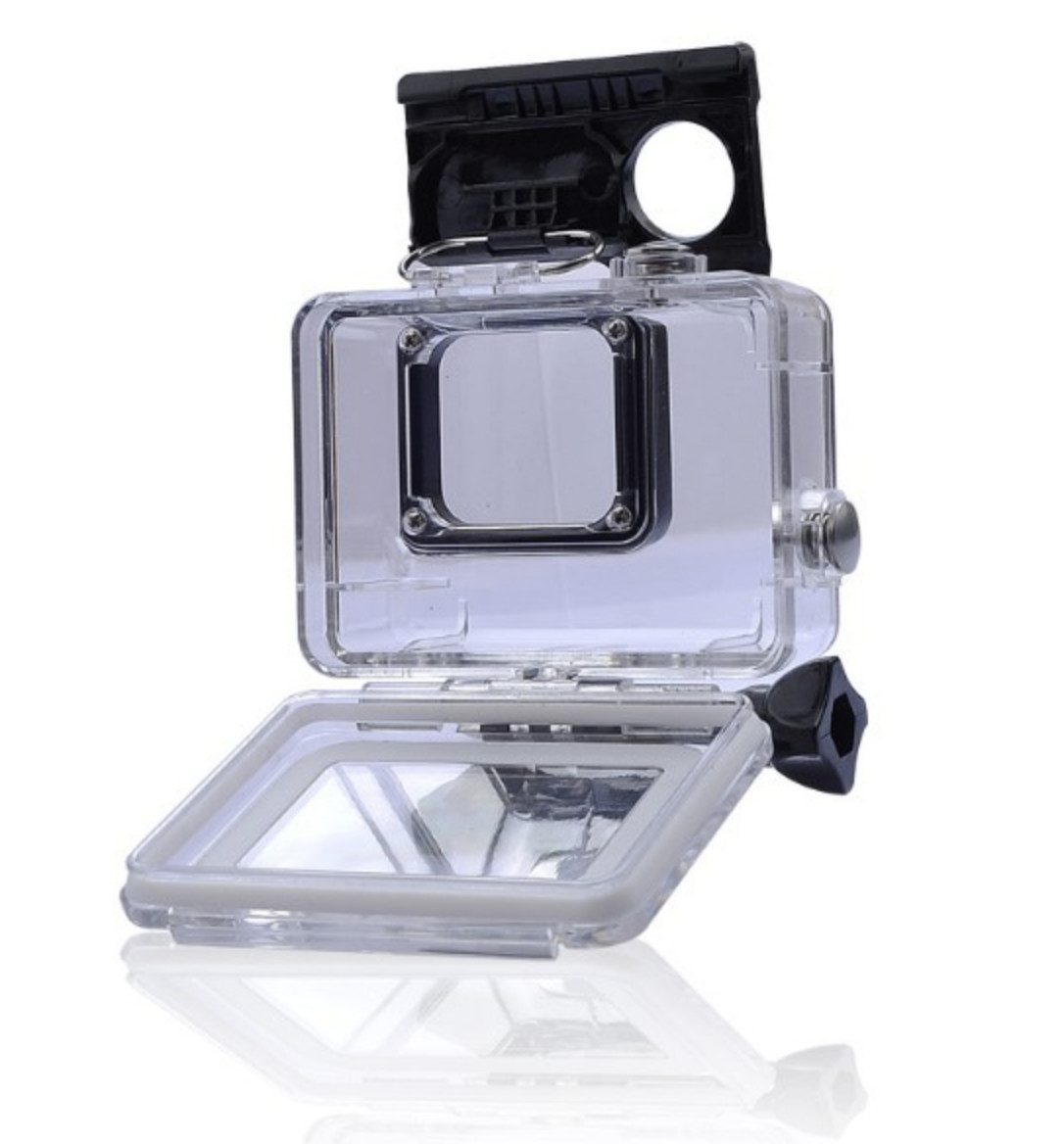 Hộp case cho Gopro hero 8 bảo vệ chống nước lên đến 30m có nút bấm - phụ kiện camera hành động