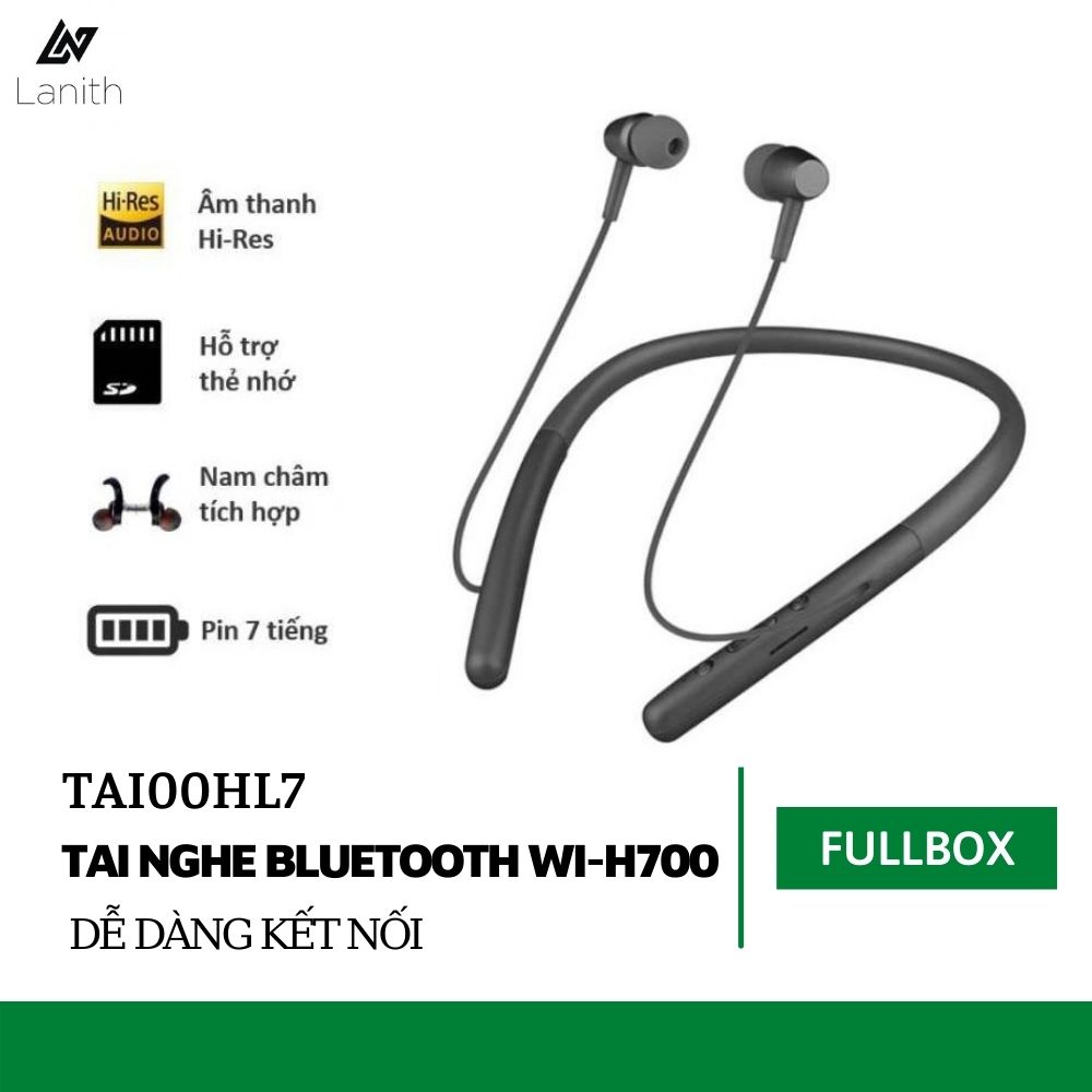 Tai Nghe Bluetooth LANITH WI-H700 - TAI00HL7 - Tai Nghe Không Dây Dòng Cao Cấp - Thiết Kế Choàng Cổ Thể Thao, Hiện Đại - Âm Thanh Trung Thực, Tinh Tế - Chống Nước Nhẹ - Hàng Nhập Khẩu