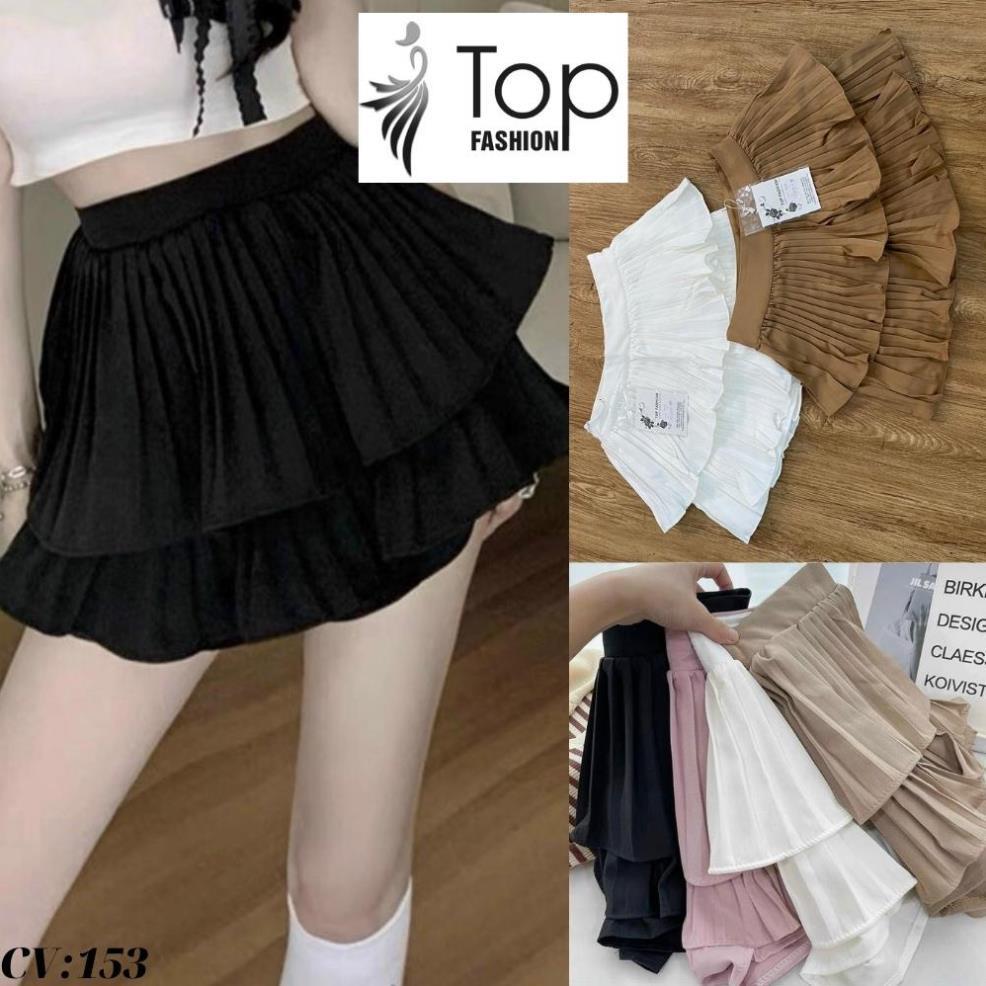 Chân váy Xòe 2 Tầng,Chân Váy Xếp Ly 2 Tầng Phong Cách Hàn Quốc Cap Cấp,Có Quần Đùi Bên trong Co Dãn 4 Chiều