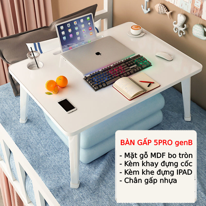 Bàn làm việc ngồi giường, bàn học tập ngồi bệt gấp gọn thông minh, bàn đọc sách chân nhựa kích thước nhỏ gọn tiện lợi tiết kiệm không gian