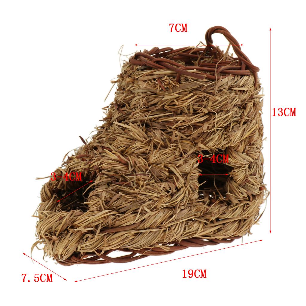 Pet Hamster Straw Nest House Squirrel Straw Sandals Hut Cage Accessories