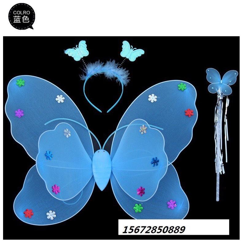 Cánh bướm thiên thần CÓ ĐÈN kèm Gậy và vương miện cho bé gái 