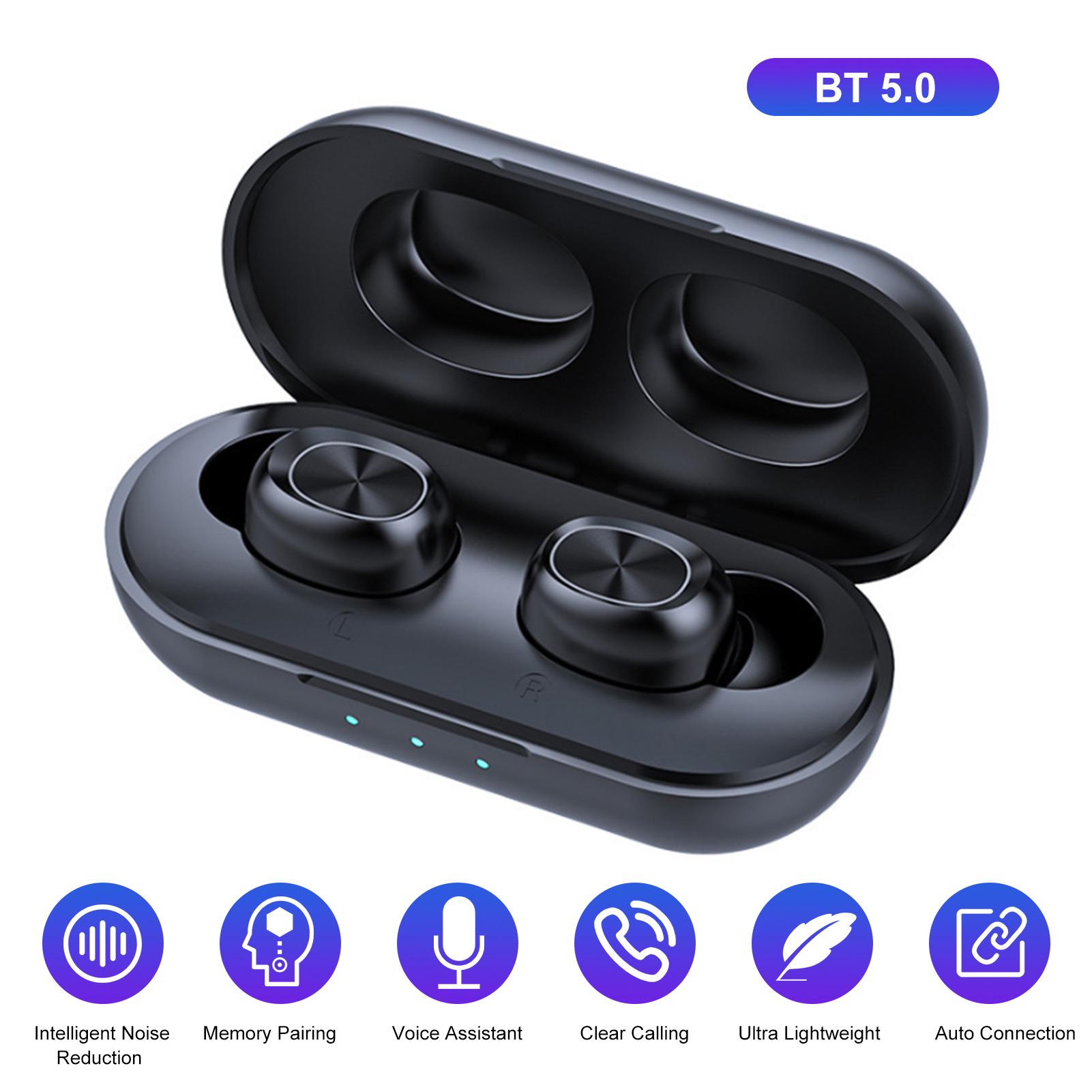 Tai nghe không dây Stereo BT Tai nghe Mini Binaural In-Ear Giảm tiếng ồn Kết nối tự động Earbud chống thấm nước