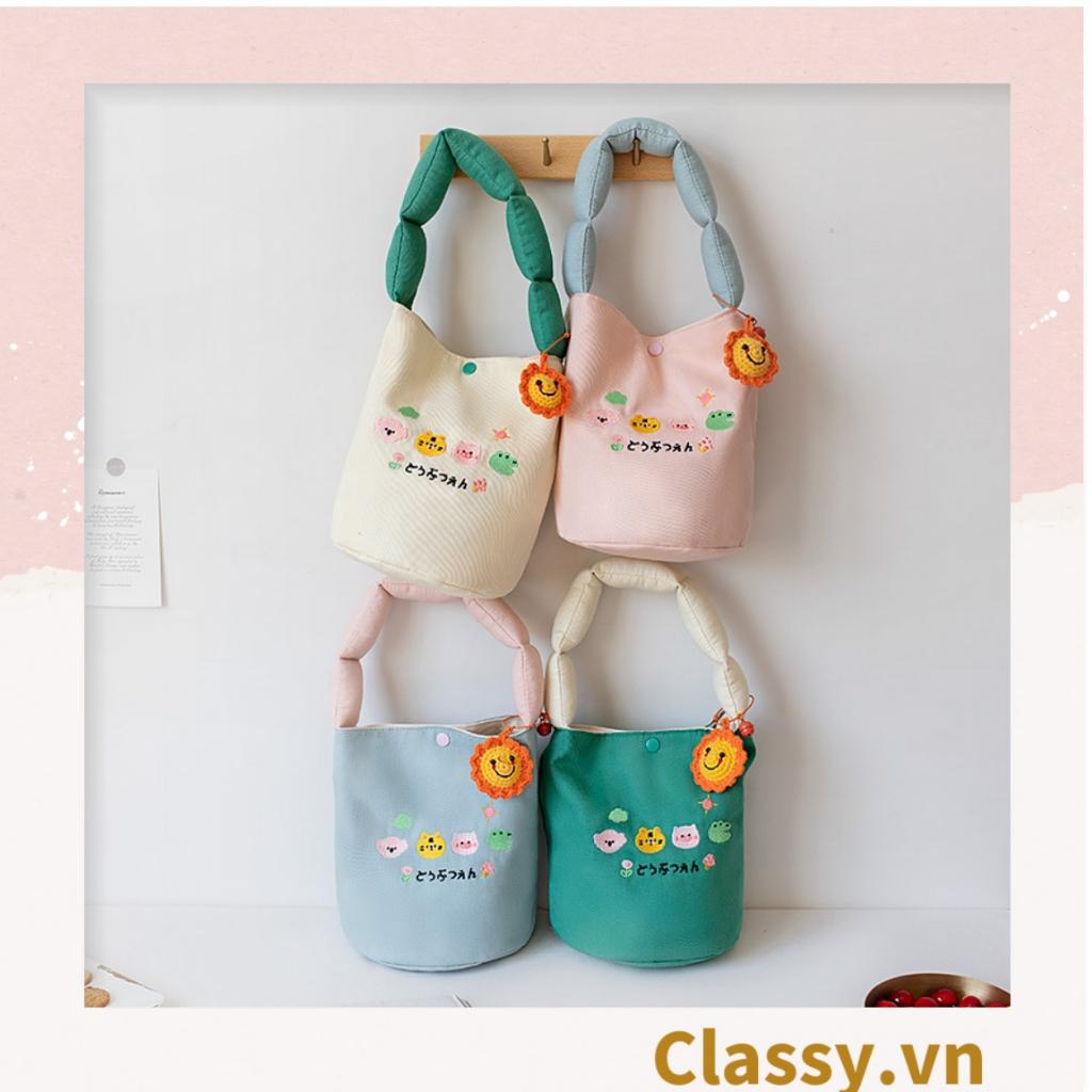 Túi vải canvas Classy tay, đựng phụ kiện, túi đựng hộp cơm đáng yêu tiện lợi T1247