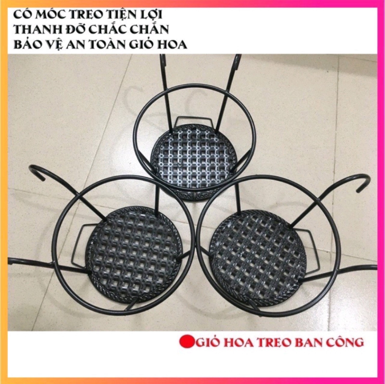 Giỏ hoa treo ban công trang trí nhà xinh