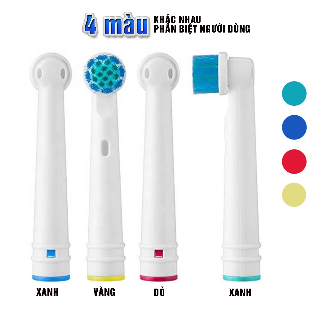 Cho máy Oral B Braun, bộ 4 Đầu Bàn Chải đánh răng điện thay thế MIHOCO EB28-P New Sensitive, làm sạch cao răng, cho nướu nhạy cảm