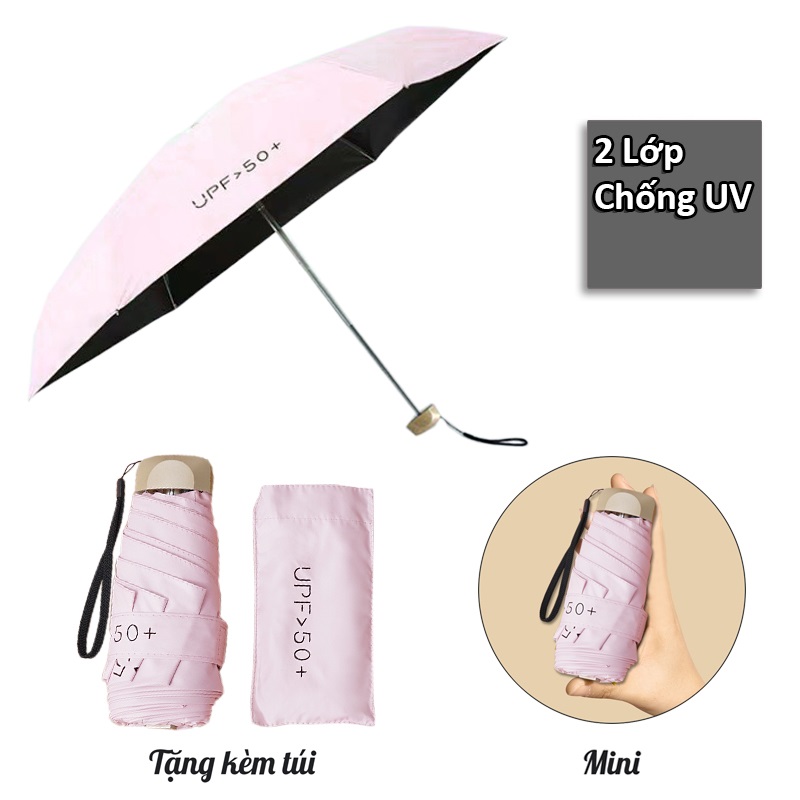 Ô Dù Gấp Gọn Mini UPF 50+ Chống UV - GIAO MÀU NGẪU NHIÊN - HN
